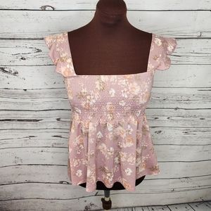 Love +‎ Joy Pink Floral Blouse Top